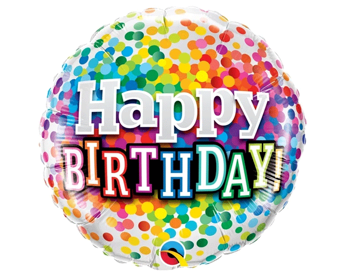 Folieballon Happy Birthday Regenboog Dots afbeelding