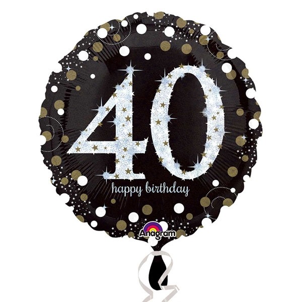 Folieballon 40 Happy Birthday Sparkling - 43cm afbeelding