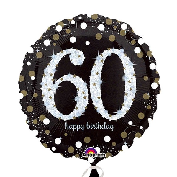 Folieballon 60 Happy Birthday Sparkling - 43cm afbeelding