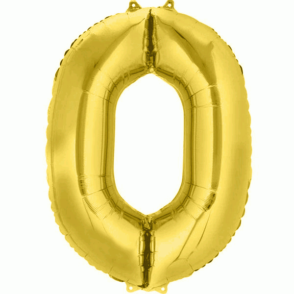 Folieballon Cijfer 0 Goud XL afbeelding