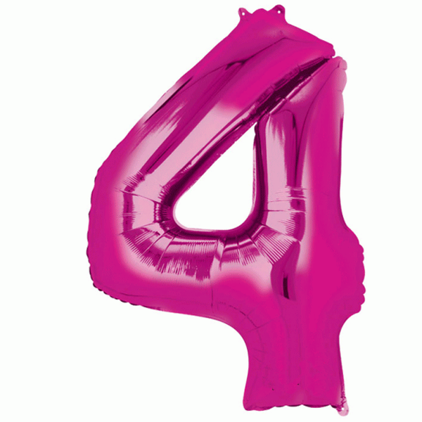 Folieballon Cijfer 4 Roze XL afbeelding