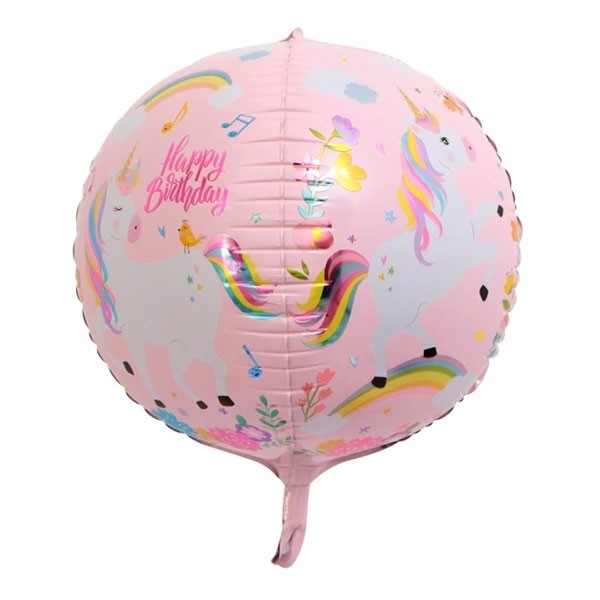 4D Folieballon Unicorn Happy Birthday Roze afbeelding