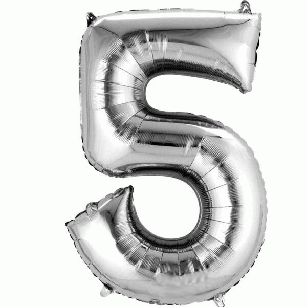 HELIUM Fballon 5 Zilver XL (alleen afhalen) afbeelding