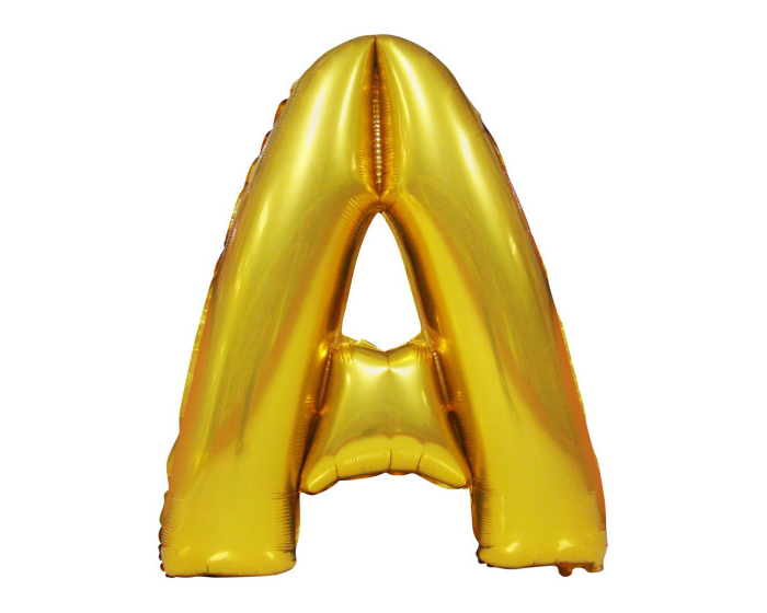 Folieballon A Goud (43cm) afbeelding