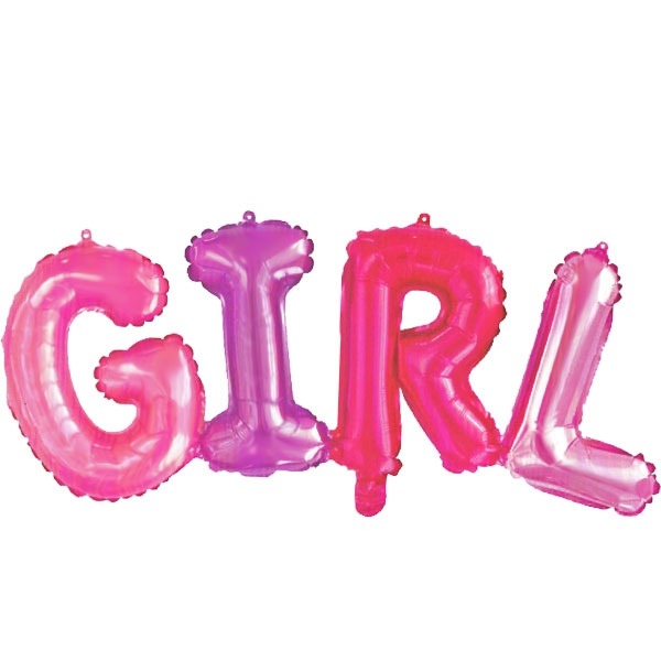 Folieballon'Girl'Gekleurd (40cm) afbeelding