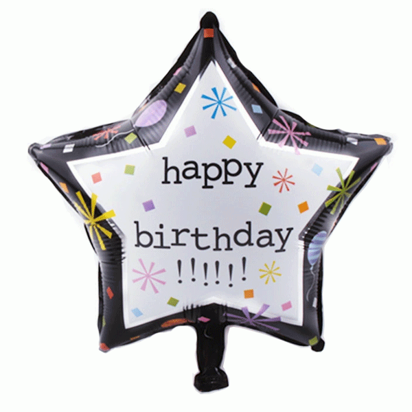 Folieballon happy birthday Ster afbeelding