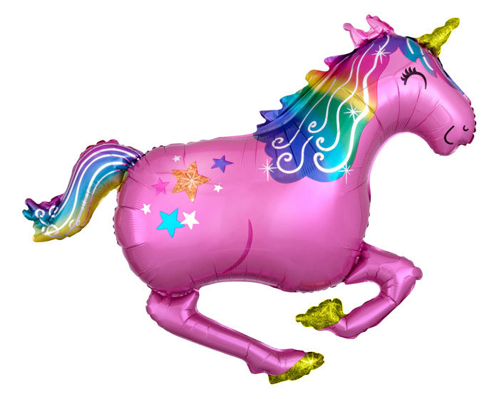 Folieballon Unicorn Roze Supershape (88x71cm) afbeelding