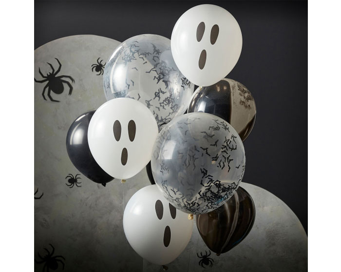 Ballonnen Mix Spookjes, Vleermuisjes&Marmer Ginger Ray (9st) afbeelding