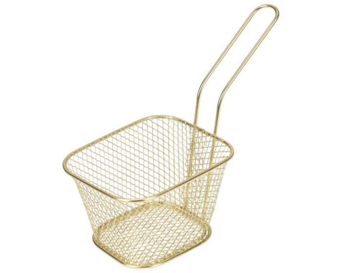 Mini Frituurmandje Klein Goud afbeelding