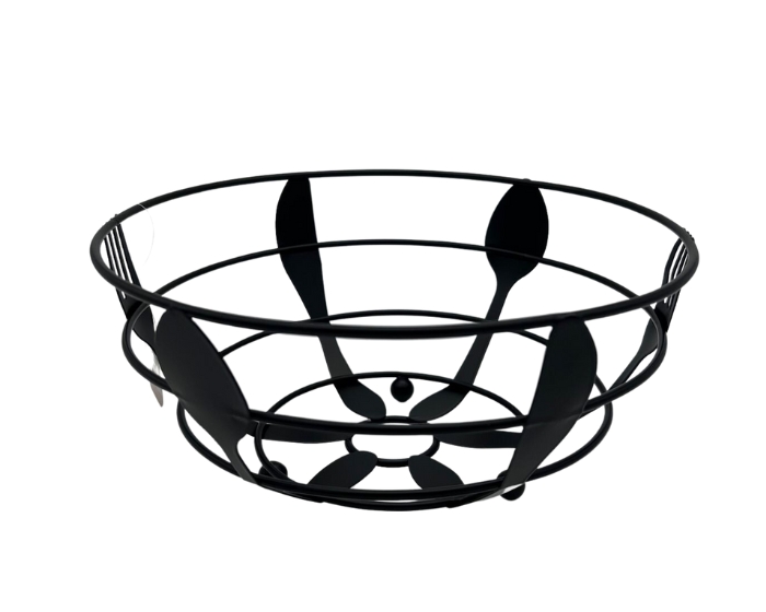 Fruitmand Metaal Zwart - Bestek design (23cm) afbeelding