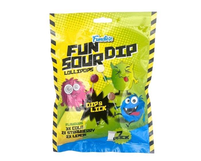 Fun Sour Dip Lollipops Fundiez 14gr (7st) afbeelding