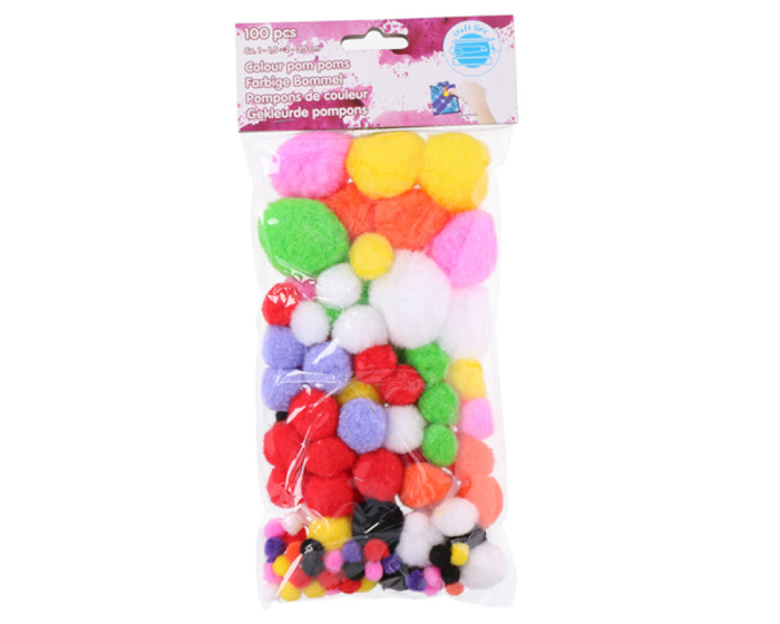 Pompons Gekleurd (100st) afbeelding