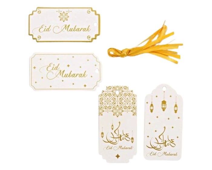 Gift Labels Eid Mubarak Goud - 8 stuks afbeelding