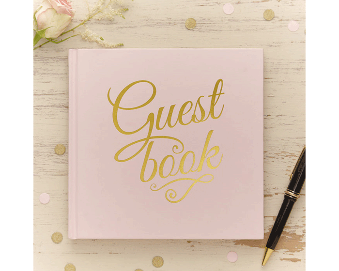 * Gastenboek Pastel Roze&Goud Ginger Ray afbeelding