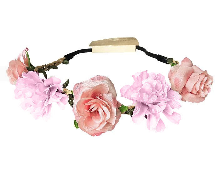 Haarband Bloemen Lichtroze afbeelding