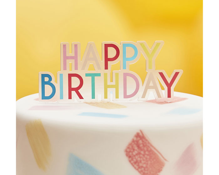 * Taarttopper Happy Birthday Regenboog Ginger Ray afbeelding