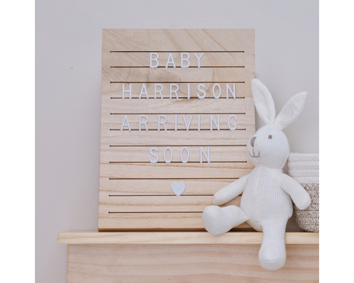 Houten Letterbord met witte letters Ginger Ray afbeelding