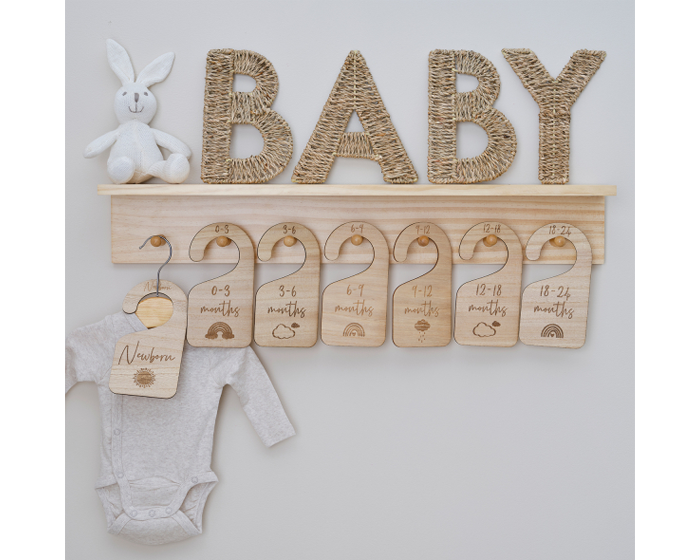 Houten Kledingverdelers Hello Baby Ginger Ray (7st) afbeelding