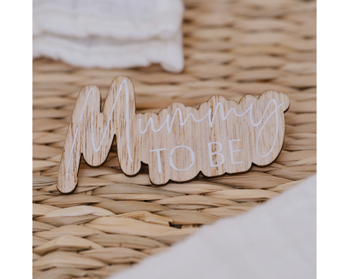 Houten Badge Mummy to be Ginger Ray afbeelding