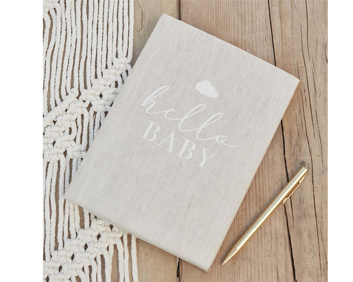Linnen Gastenboek Hello Baby Ginger Ray afbeelding