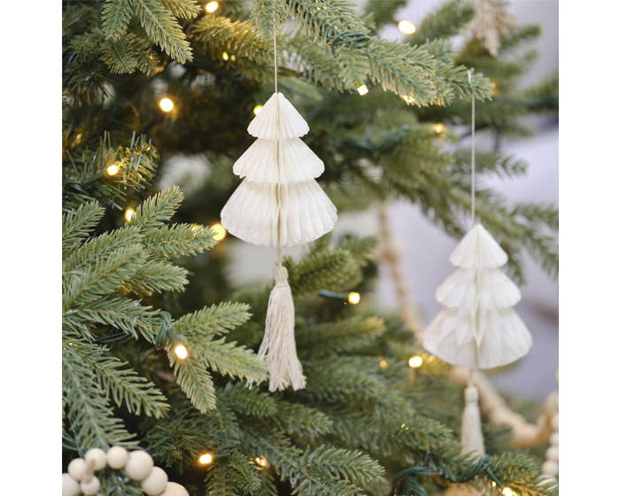 Hangdecoratie Kerstboom Honeycomb Crème Ginger Ray (4st) afbeelding