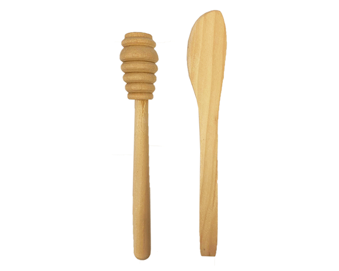 Honinglepel en stokje - 15cm afbeelding