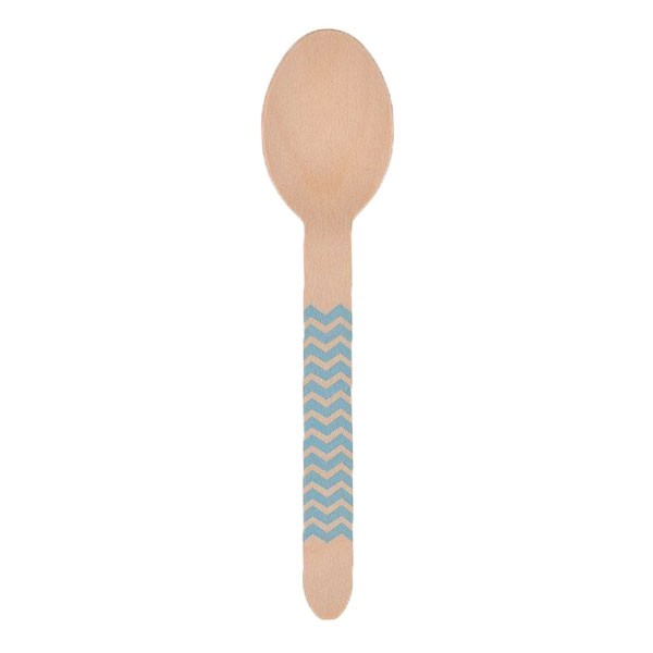 Houten Lepels Blauw (10st) afbeelding