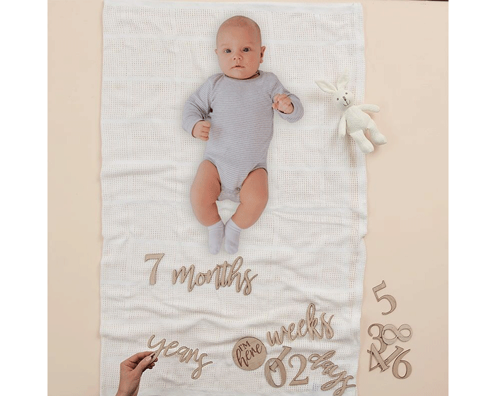 * Baby Mijlpaal Houten Tekens Ginger Ray afbeelding