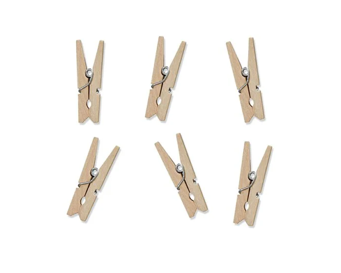Houten Mini Knijpertjes Bruin (24st) afbeelding