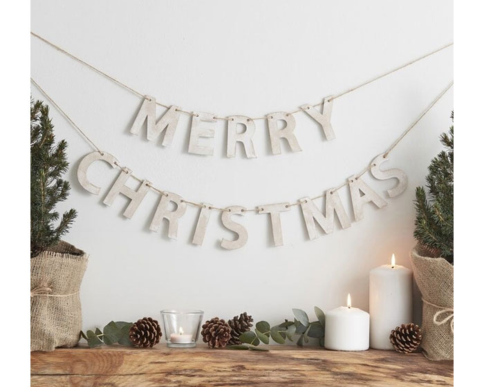 Houten Slinger Merry Christmas Ginger Ray afbeelding