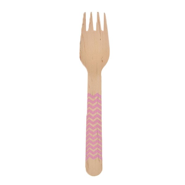 Houten Vorken Roze (10st) afbeelding