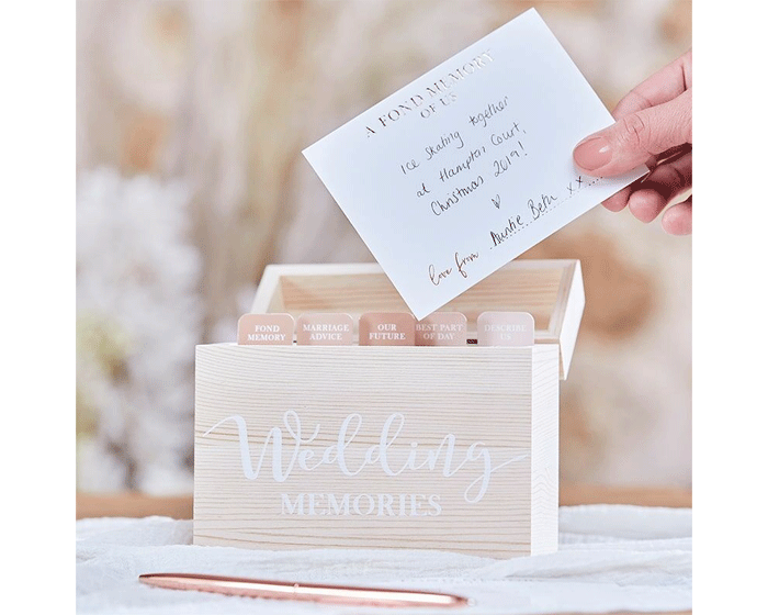 Houten Wedding Memory Box Ginger Ray afbeelding