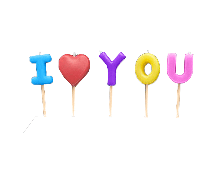 Kaarsjes I LOVE YOU afbeelding