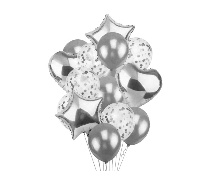 Ballonnentros Set Zilver (14st) afbeelding
