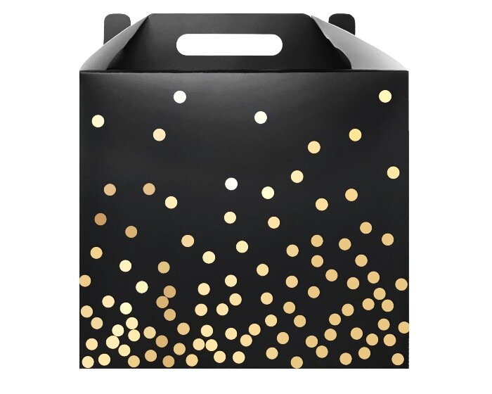 Cadeaudoos XL Dots Zwart/Goud afbeelding