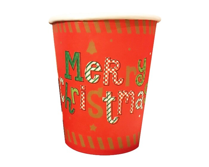 Bekers - Merry Christmas -  Groen/Rood - 10 stuks afbeelding