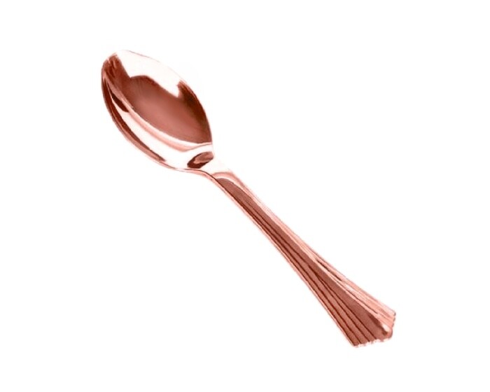 Plastic Dessertlepels Metallic Roségoud (12st) afbeelding