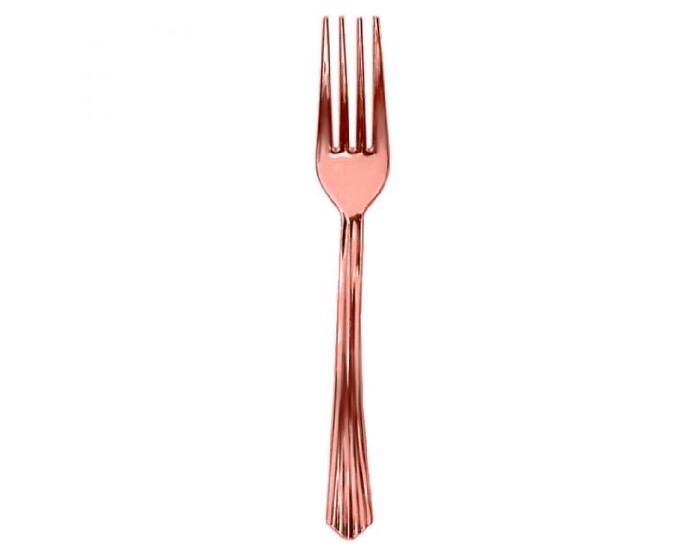 Plastic Vorken Metallic Roségoud (10st) afbeelding