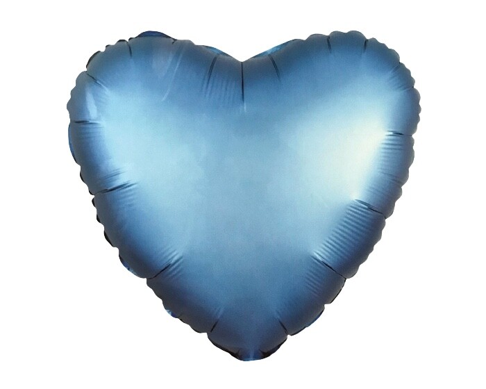Folieballon Hart Matte Blauw afbeelding