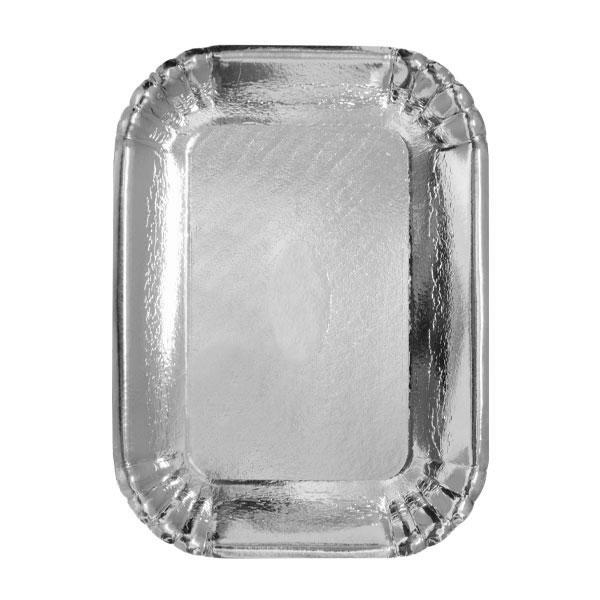 Kartonnen Dienblad Metallic Zilver 25X35 afbeelding