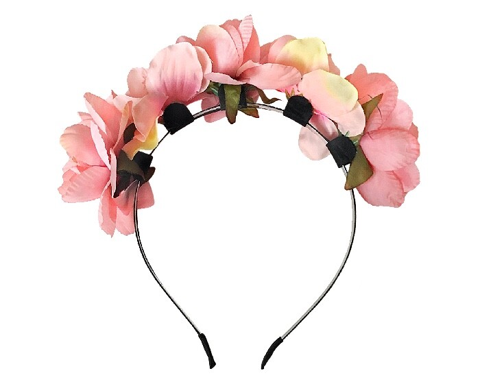 Diadeem Bloemen Roze afbeelding