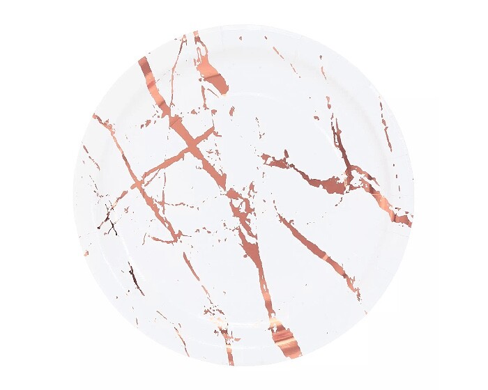 Kartonnen Borden Marble Roségoud 23cm (20st) afbeelding