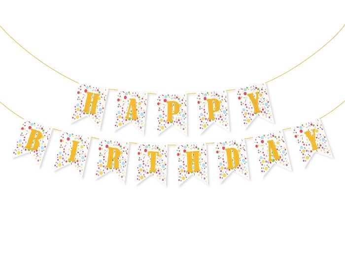 Slinger Happy Birthday Confetti afbeelding