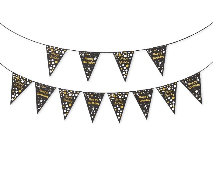 Papieren Vlaggenlijn Happy Birthday Sparkling afbeelding