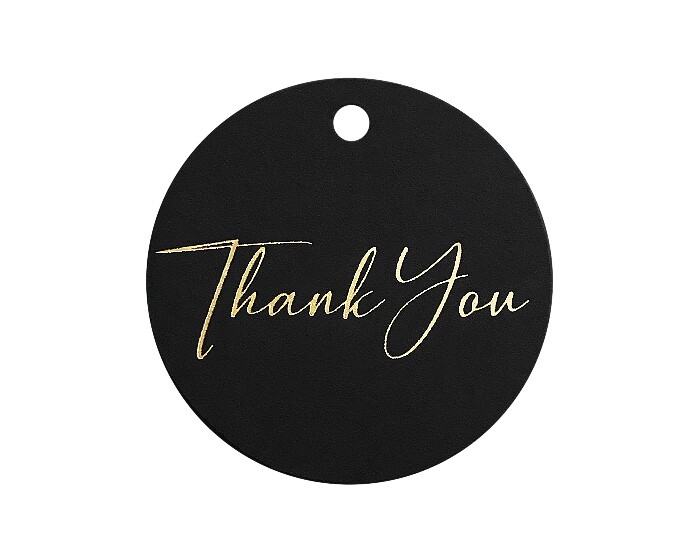 Hangkaartjes Thank You Zwart/Goud (12st) afbeelding