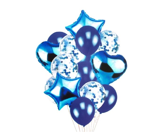 Ballonnentros Set Blauw (14st) afbeelding