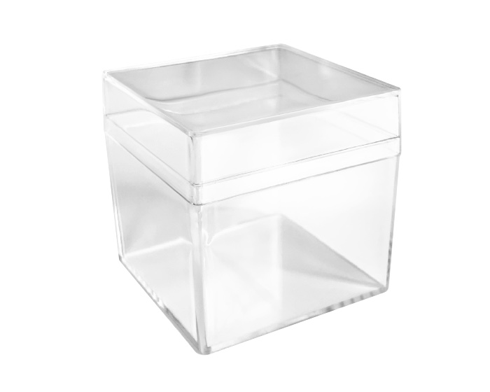 Plastic Kubus Doosje met deksel - 6cm - 12 stuks afbeelding