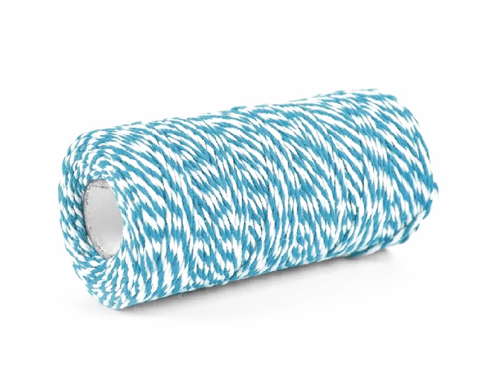 Bindtouw Katoen Blauw/Wit (100m) afbeelding