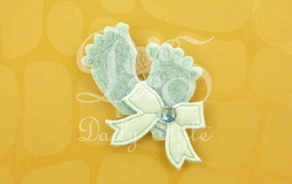 Decoratie Vilt Voetjes Blauw (12st) afbeelding