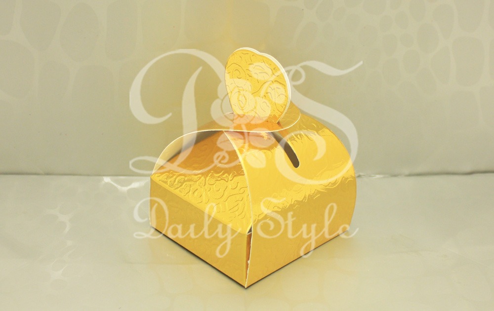 Vouwdoos Hart Relief Goud (24st) afbeelding